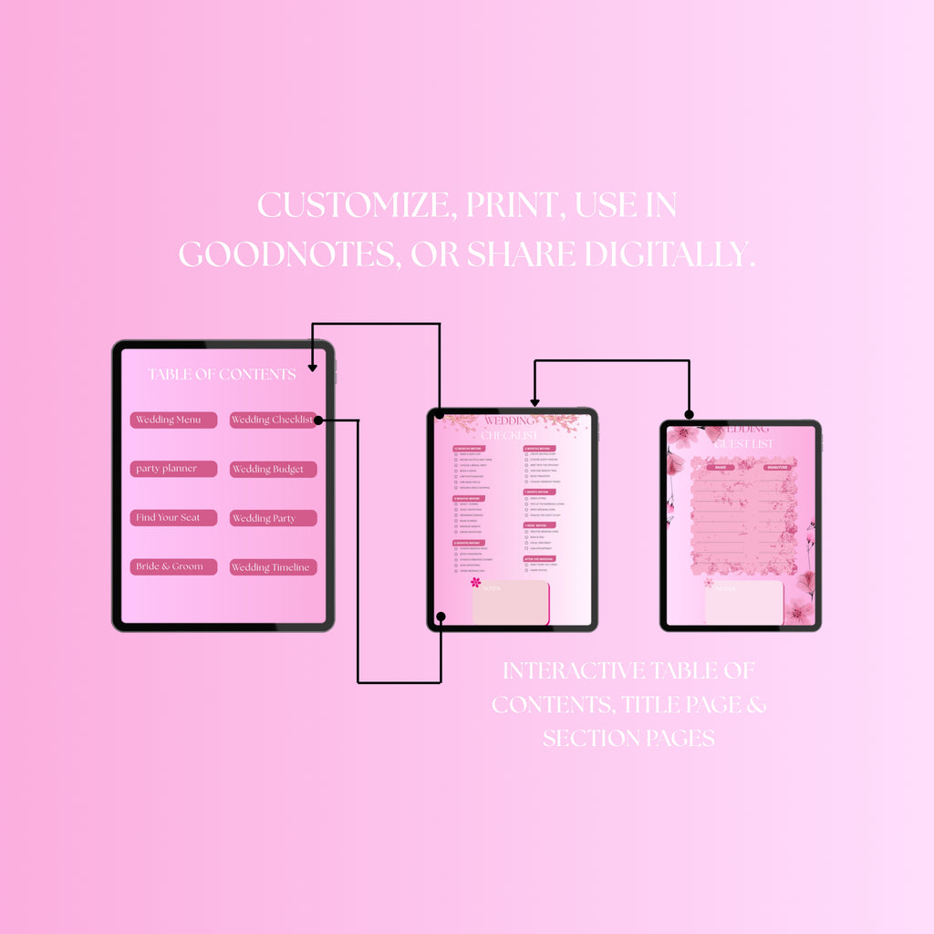 Pink and Lavender Stripes Wedding Planner Binder – Printable PDF