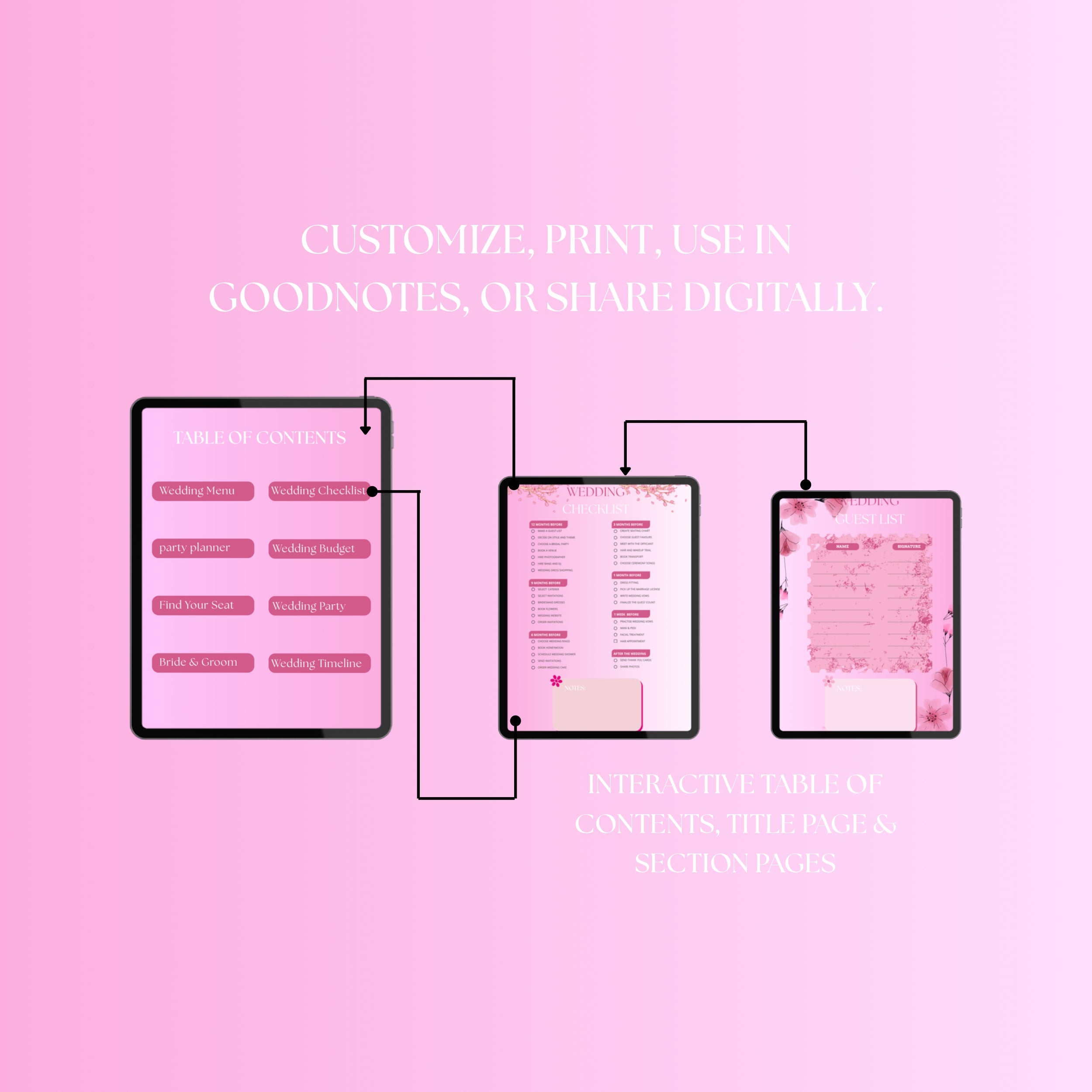 Pink and Lavender Stripes Wedding Planner Binder – Printable PDF